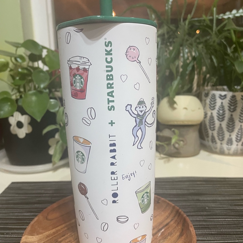 Starbucks x Roller Rabbit 24oz stainless steel tumbler cup New